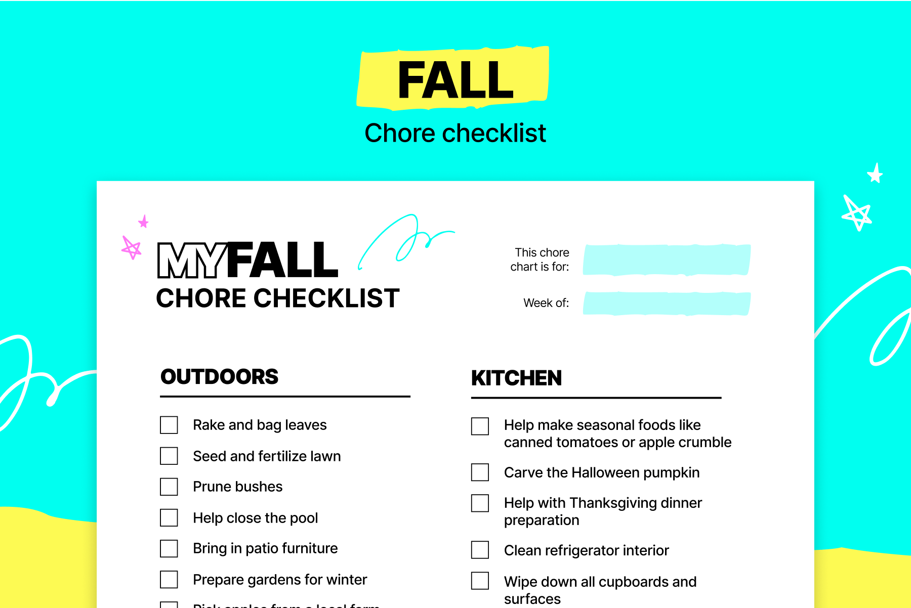 Fall chore checklist