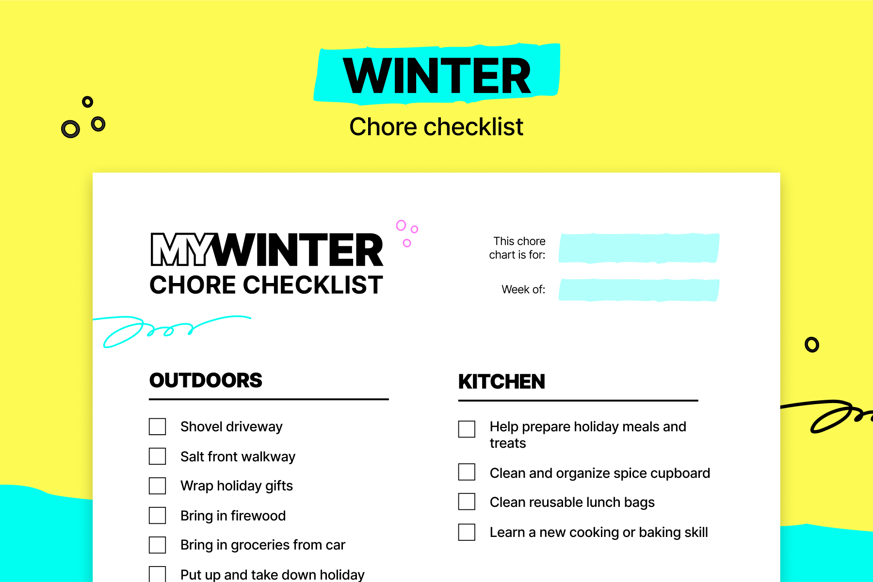 Winter chore checklist 
